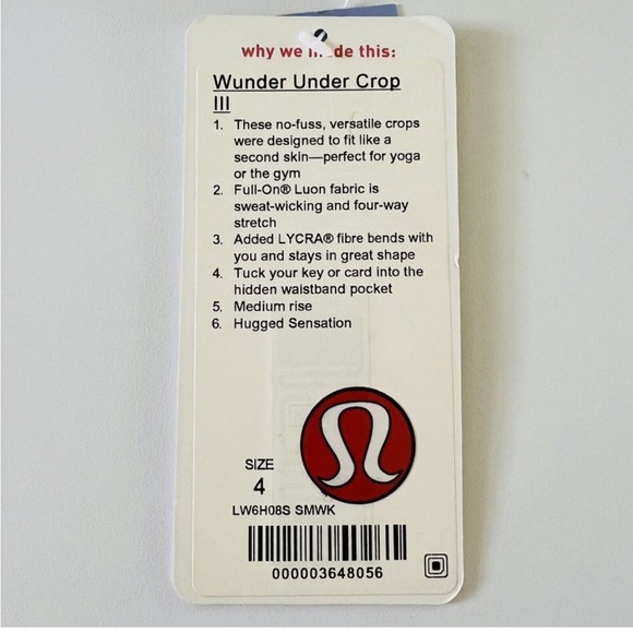 LULULEMON ATHLETICA Static Mist White Black Wunder Under Crop III Leggings - Picture 16 of 16